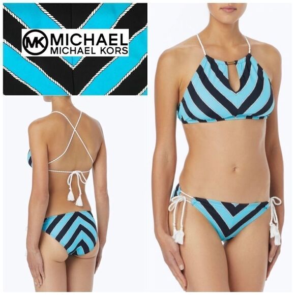 Michael Kors nautical rope stripe bikini. Medium. . . NWT - Picture 2 of 10
